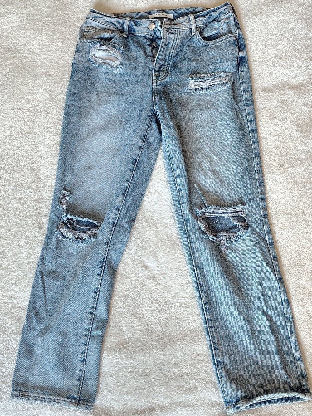 PacSun Light Blue Distressed Mom Jeans